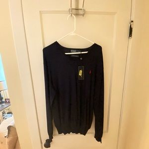 Large, TAG ON Navy Polo Ralph Lauren Sweater